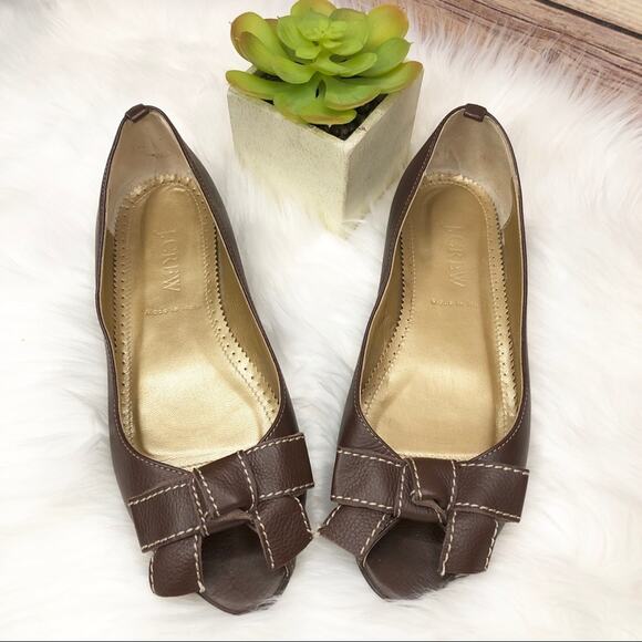 J. Crew Open Toe Bow Mini Heel - Picture 1 of 7